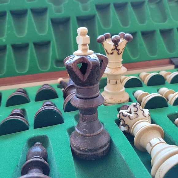 Chess Board Game 21" Wegiel Handmade European Ambassador - Picture 6 of 9